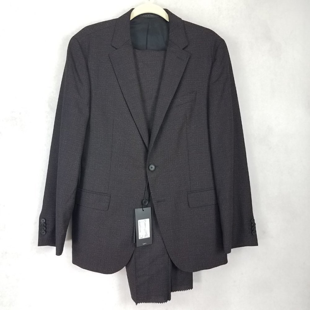 NWT Hugo Boss Wool Suit Men 40S Blazer Pants 38R Brown Men Formal Business Work